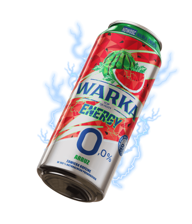Puszka napoju energetycznego Warka o smaku arbuza